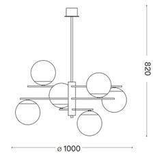 Ideal Lux - Luster na tyči GOURMET 6xE14/28W/230V pr. 100 cm zlatá