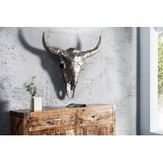 Estila Štýlová dekoračná strieborná lebka Matador 95cm