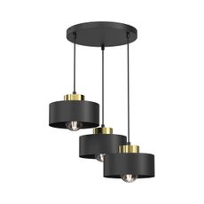 Luster na lanku MARTI 3xE27/15W/230V čierna/zlatá