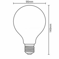 LED Žiarovka FILAMENT SHAPE G95 E27/4W/230V 1800K dymová