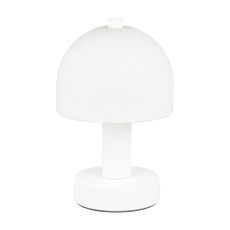 Biela stolová lampa so skleneným tienidlom (výška 19 cm) Glenn – Trio