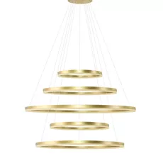 Moderný luster Halo Pendant 150+120+100+80+60 Cct zlatá s diaľkovým ovládaním