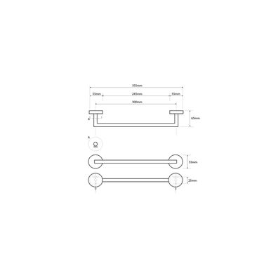 SAPHO XS400 X-Steel držiak na uteráky 35,5 cm, brúsená nehrdz. oceľ