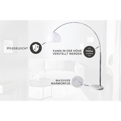 Stojacia lampa Big Bow biela 175-205cm