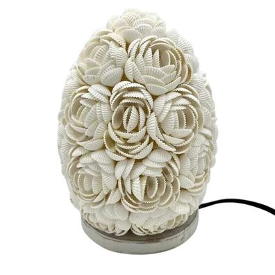 Nočná lampa z morských mušlí svetlá 15cm