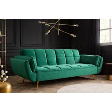Estila Art-deco dizajnová sedačka Rimadea v smaragdovozelenej farbe 215cm
