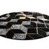 Dywany Łuszczów Kusový koberec Gloss 400B 86 3D geometric black/gold kruh - 120x120 (priemer) kruh cm