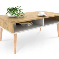 Konferenčný stolík Spandi 90x50 - dub artisan/biela
