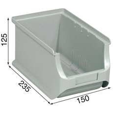 Plastové boxy PLUS 3, 150 x 235 x 125 mm, sivé, 24 ks