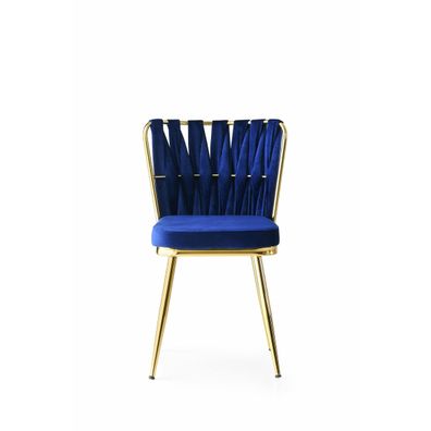 Sada jedálenských stoličiek Kusakli Navy Blue andGold, 4 ks, 4 ks