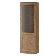 Szynaka Vitrína Cozy 10 z masivu s LED osvětlením 65 cm dub Rustikal