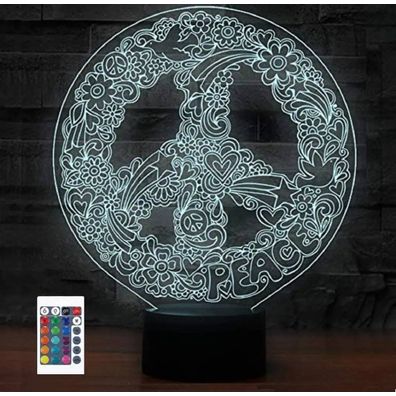 3Dmix 3DL-BSC002 – 3D LED nočná lampa - Hippies