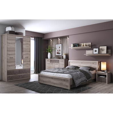 Skriňa so zrkadlom 3D4S, gaštan nairobi/onyx, JESI NEW