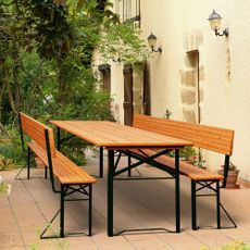 Pivný set s operadlom | 170 x 70 x 75 cm