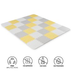 KINDERKRAFT - Penové puzzle LUNO 30ks šedá/žltá