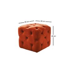 Luxusný škoricový bavlnený puf Chester 48 cm
