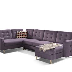 Eltap Rohová rozkládací sedací souprava ASGARD U 326 cm Soro 65/Zigzag 60 fialová univerzální