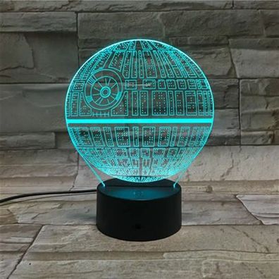 3Dmix 3DL-WD036 – 3D LED nočná lampa - Hviezda smrti (Star Wars) (Wood)