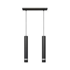 LED Luster na lanku TUBA 2xGU10/4,8W/230V čierna/lesklý chróm