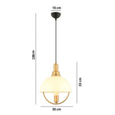 Luster na lane MONZA 1xE27/40W/230V pr. 30 cm krémová/zlatá