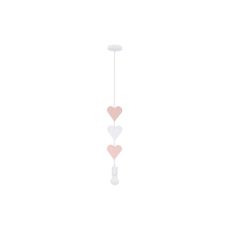 Detský luster na lanku HEART 1xE27/20W/230V ružová/biela