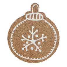 Altom Korková podložka pod hrnček Christmas tree  bauble 10,7 x 10 x 0,3 cm, sada 6 ks