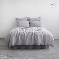 Svetlosivé ľanové obliečky na jednolôžko 140x200 cm Light Grey – Linen Tales
