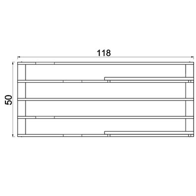 Nástenná polica s kvetináčmi a LED osvetlením SHELF 50x118 cm čierna/hnedá