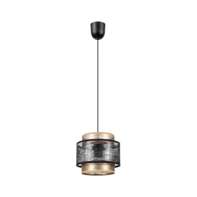 Luster na lanku GABI 1xE27/60W/230V zlatá/čierna pr. 20 cm