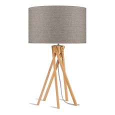 Stolová lampa s béžovým tienidlom a konštrukciou z bambusu Good&Mojo Kilimanjaro