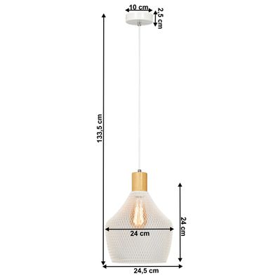KONDELA Kolen visiaca lampa biela / prírodná