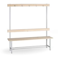Šatníková lavica s vešiakmi, dĺžka 1500 mm - jednostranná