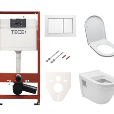 Cenovo zvýhodnený závesný WC set TECE do ľahkých stien / predstenová montáž + WC Vitra Integra vr. sedátka SIKOTSV0