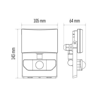 LED Reflektor so senzorom LED/10,5W/230V IP54