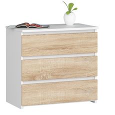 Ak furniture Komoda CL3 60 cm bílá/dub sonoma