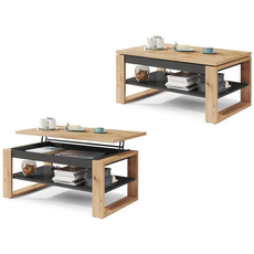Rozkladací konferenčný stolík v dekore dub artisan PORTI 100x65 cm
