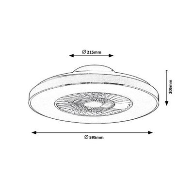 Rabalux - LED Stmievateľné stropné svietidlo s ventilátorom LED/40W/230V + DO
