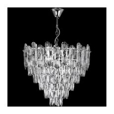 LED luster na reťazi 9xE27/60W/230V + 6xLED/6W pr. 50 cm lesklý chróm