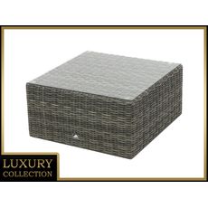 Deokork Ratanové stolík/taburet 73 x 73 cm BORNEO LUXURY (sivá)