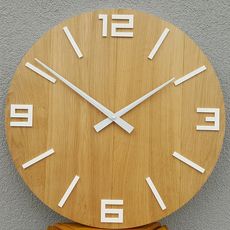 ModernClock Nástenné hodiny Rustikálne hnedo-biele