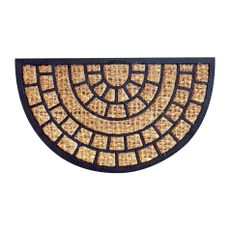 Toro Kokosová rohožka Squares polkruh, 40 x 70 cm