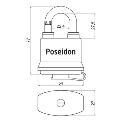 RV.POSEIDON.45 visiaci zámok