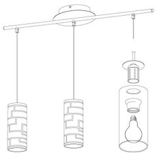 Eglo 92563 - Luster na lanku BAYMAN 3xE27/60W/230V