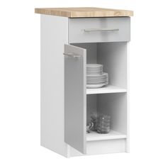 Kuchynská skrinka OLIVIA S40 1D1S - biela/sivá lesk