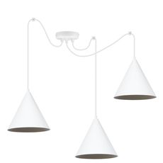 Závesné svietidlo Soho Spider, 3x biele kovové tienidlo, (fi 25cm)