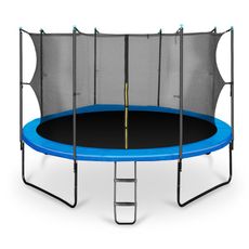 KLARFIT Rocketboy 430, 430 cm trampolína, vnútorná bezpečnostná sieť, široký rebrík, modrá