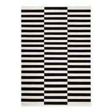 Čierno-biely obojstranný ručne tkaný vlnený koberec 120x180 cm Donna – Hanse Home