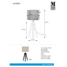 Markslöjd 107944 - Stolná lampa LUNDEN 1xE27/60W/230V