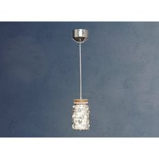 Klausen 142030 - LED Luster na lanku SHOCK LED/5W/230V lesklý chróm/drevo