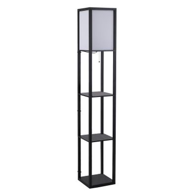 Stojacia lampa s 3 policami | čierna